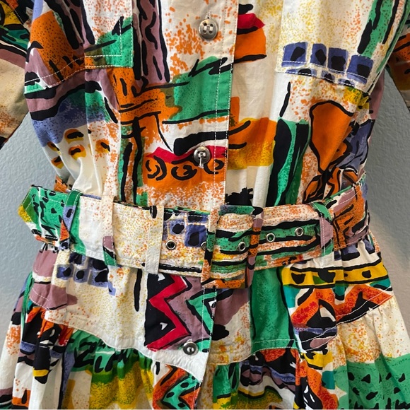 Vintage Together! Southwestern Watercolor Print Belted Dress - Picture 2 of 9